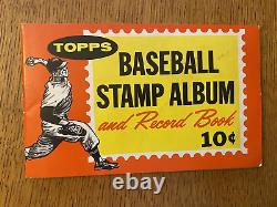 Collectible Vintage Topps Baseball Stamp Album, with 126 Star Player Stamps