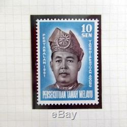 Collection 310 Malaysia & Singapore Vintage Stamps Stanley Gibbons Senator Album