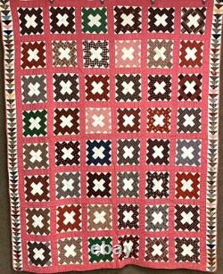 Collection Find! C 1860-80s Album QUILT Antique Stamp Names Catharine Wolver