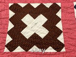 Collection Find! C 1860-80s Album QUILT Antique Stamp Names Catharine Wolver
