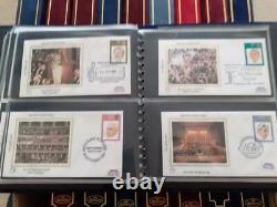 Collection Of 741 Benham Small Silk First Day Covers In 17 Benham Albums