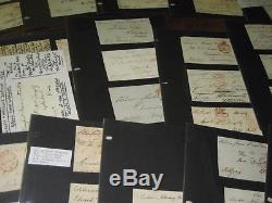 Collection Of 91 Postal History Old Envelopes Fronts Incl Mulready Front Etc