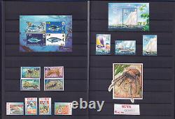 Collection Of Fiji Stamps In Stock Book 165 Stamps + 14 Ms All Mint Nh