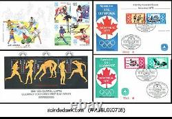 Collection Of Olympic Stamps From Various Countries In An Album