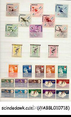 Collection Of Olympic Stamps From Various Countries In An Album