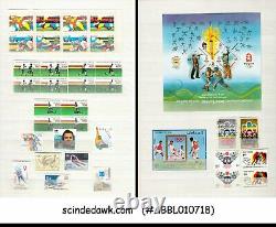 Collection Of Olympic Stamps From Various Countries In An Album