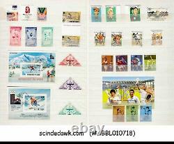 Collection Of Olympic Stamps From Various Countries In An Album