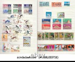 Collection Of Olympic Stamps From Various Countries In An Album