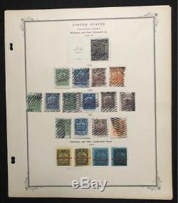 Collection Of U. S. Telegraph Stamps On 8 Album Pages 46 Stamps CV $275.70