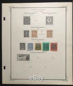 Collection Of U. S. Telegraph Stamps On 8 Album Pages 46 Stamps CV $275.70