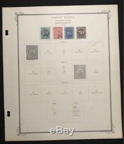 Collection Of U. S. Telegraph Stamps On 8 Album Pages 46 Stamps CV $275.70