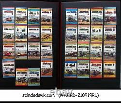 Collection Of Worldwide Stamps Of Railway Locomotives In An Album