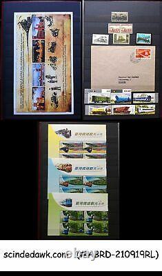 Collection Of Worldwide Stamps Of Railway Locomotives In An Album