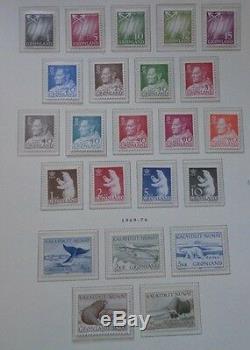 Collection lot Greenland stamp on album pages mint used