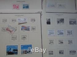Collection lot Greenland stamp on album pages mint used