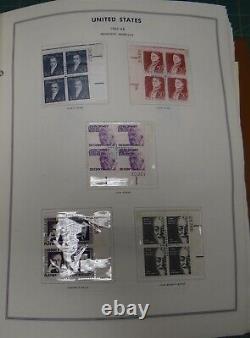 Collection of 515 Original United States Liberty Plate Blocks Stamps in Album