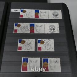 Collection stamps de France 1980-1990 new and obliterated in 2 albums