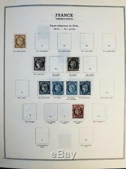 Collection timbres de France en 3 albums 1849 à 1987 dt n°1,6, bordeaux, 152,321