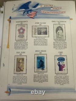 Complete 1969-1982 USPS Commemorative Stamp Collection Album 97 Pages-487 Stamps