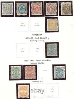 DENMARK COLLECTION 1851-1990, Facit album, NH, some used, Scott $10,749.00