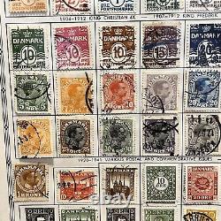 EARLY LOT OF DENMARK STAMPS ON ALBUM PAGE, AMAZING COLLECTION MANY FROM 1800's