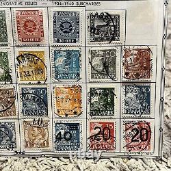 EARLY LOT OF DENMARK STAMPS ON ALBUM PAGE, AMAZING COLLECTION MANY FROM 1800's
