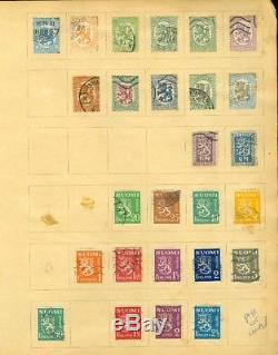 EDW1949SELL FINLAND Old Time collection on album pages. Scott Catalog $1,700+