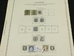 Early Germany States Stamp Lot Minkus Album Pages Saxony Hamburg Lubeck Sc# 6