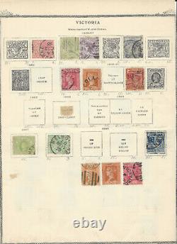 Early Victoria Stamp Collection On Album Page, Amazing Lot Xmas Gift Idea Dad