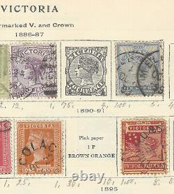 Early Victoria Stamp Collection On Album Page, Amazing Lot Xmas Gift Idea Dad