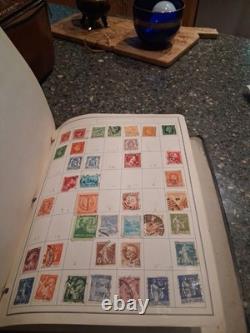 Estate Find Lot Old Postage Stamp Album W Many Stamps. Est 200-400