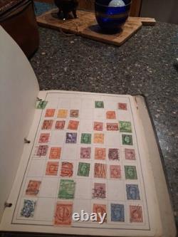 Estate Find Lot Old Postage Stamp Album W Many Stamps. Est 200-400