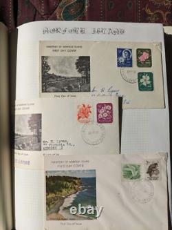 Estate Find NORFOLK ISLAND stamp collection with FDCs in 2 Lighthouse albums