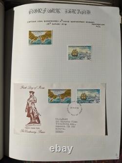 Estate Find NORFOLK ISLAND stamp collection with FDCs in 2 Lighthouse albums