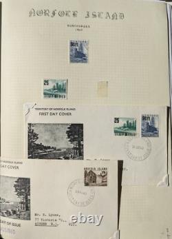 Estate Find NORFOLK ISLAND stamp collection with FDCs in 2 Lighthouse albums