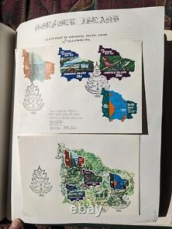 Estate Find NORFOLK ISLAND stamp collection with FDCs in 2 Lighthouse albums