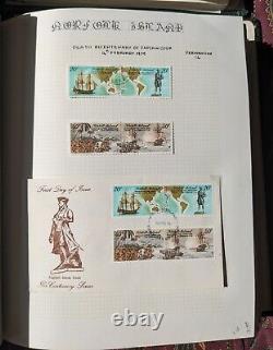 Estate Find NORFOLK ISLAND stamp collection with FDCs in 2 Lighthouse albums
