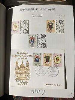 Estate Find NORFOLK ISLAND stamp collection with FDCs in 2 Lighthouse albums