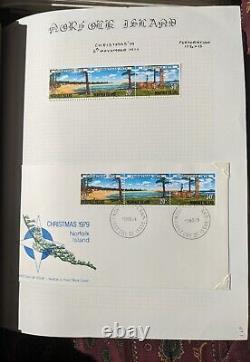 Estate Find NORFOLK ISLAND stamp collection with FDCs in 2 Lighthouse albums
