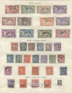 FRANCE 1853-1959 COLLECTION ON ALBUM PAGES MOSTLY USED almost entirely used up t
