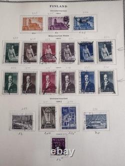 Finland 1941-60s With BOB Karelia Stamp Collection On 2 Prong Scott Album Pages