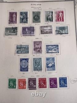 Finland 1941-60s With BOB Karelia Stamp Collection On 2 Prong Scott Album Pages