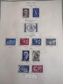 Finland 1941-60s With BOB Karelia Stamp Collection On 2 Prong Scott Album Pages