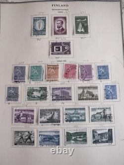 Finland 1941-60s With BOB Karelia Stamp Collection On 2 Prong Scott Album Pages