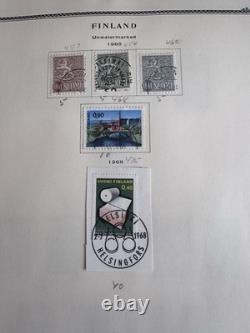 Finland 1941-60s With BOB Karelia Stamp Collection On 2 Prong Scott Album Pages