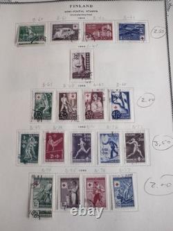 Finland 1941-60s With BOB Karelia Stamp Collection On 2 Prong Scott Album Pages