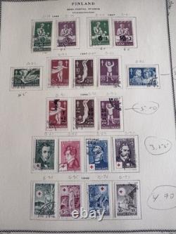 Finland 1941-60s With BOB Karelia Stamp Collection On 2 Prong Scott Album Pages