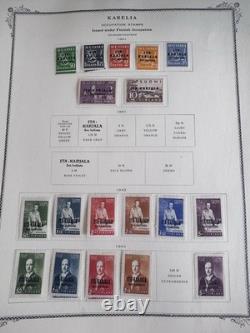 Finland 1941-60s With BOB Karelia Stamp Collection On 2 Prong Scott Album Pages