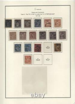 France 1876-1924 Large Specialized Collection On 10 Album Pages