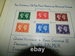 GB Stamps Collection (1935 1970) Written Up In Album